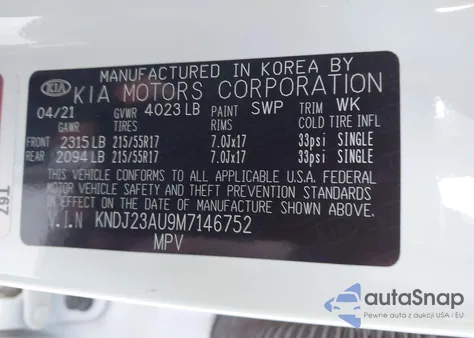 2021 Kia Soul S z USA, uszkodzony, nr VIN KNDJ23AU9M7146752